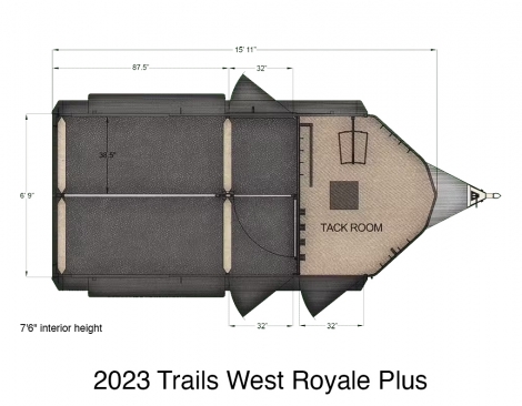 Tack ID: 568835 2023 Trails West Royale Plus 2H, straight load, WB height - PhotoID: 153580 - Expires 28-Oct-2024 Days Left: 39