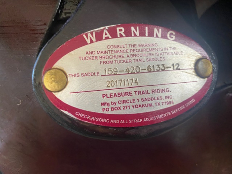 Tack ID: 569125 Tucker Endurance Trail 159 Saddle $1500.00 - PhotoID: 153940 - Expires 21-Jan-2025 Days Left: 84