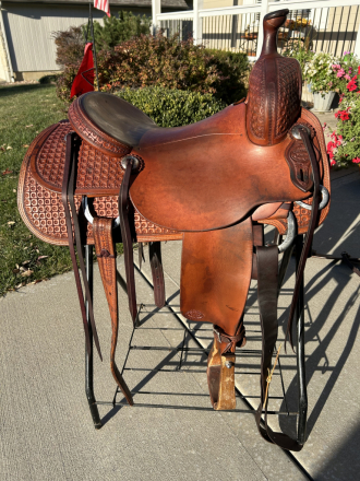 Tack ID: 569144 Gene Bader Custom Cutting Saddle - 15.5” - PhotoID: 153972 - Expires 29-Jan-2025 Days Left: 69