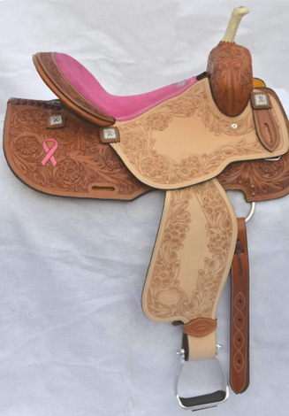 Tack ID: 569219 16 Showman Breast Cancer Saddle, bridle and breastcollar - PhotoID: 154058 - Expires 22-Feb-2025 Days Left: 80